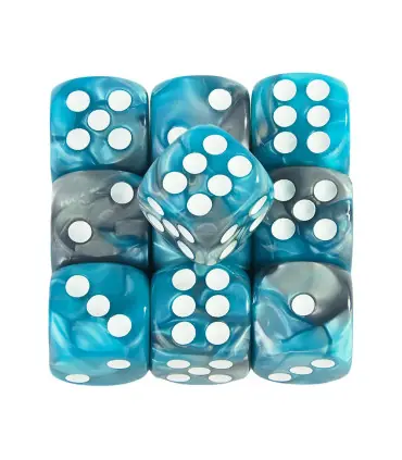 [Light blue grey] Mélanger l\'effet de couleur 12mm D6 Double Cube jouant pour le jeu de société