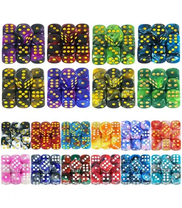 [Light blue grey] Mélanger l\'effet de couleur 12mm D6 Double Cube jouant pour le jeu de société