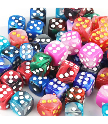 [Pink Blue] Mélanger l\'effet de couleur 12mm D6 Double Cube jouant pour le jeu de société, le j