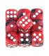[Red Black] Mélanger l\'effet de couleur 12mm D6 Double Cube jouant pour le jeu de société, le j