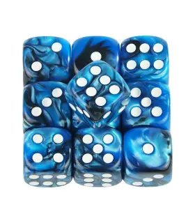 [Blue Black] Mélanger l\'effet de couleur 12mm D6 Double Cube jouant pour le jeu de société, le 
