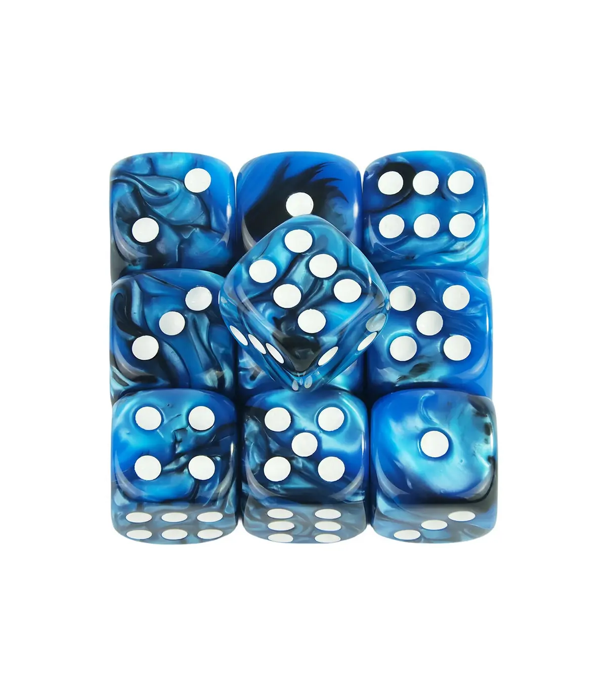 [Blue Black] Mélanger l\'effet de couleur 12mm D6 Double Cube jouant pour le jeu de société, le 