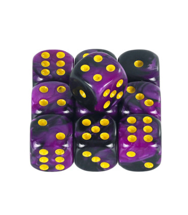 [Purple Blue] Mélanger l\'effet de couleur 12mm D6 Double Cube jouant pour le jeu de société, le