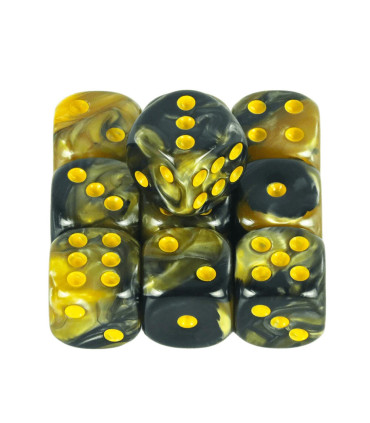 [Gold black] Mélanger l\'effet de couleur 12mm D6 Double Cube jouant pour le jeu de société, le 