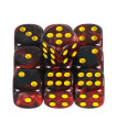 [Red Black] Mixing the color effect 12mm D6 Double Cube playing for board game, the j