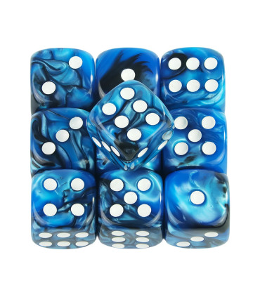 [Blue Black] Mélanger l\'effet de couleur 12mm D6 Double Cube jouant pour le jeu de société, le 