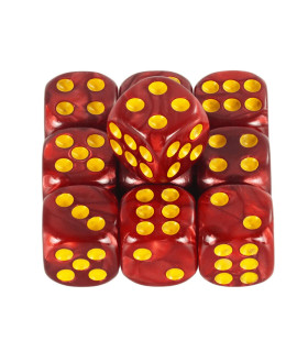 [Marble red] Mélanger l\'effet de couleur 12mm D6 Double Cube jouant pour le jeu de société, le 