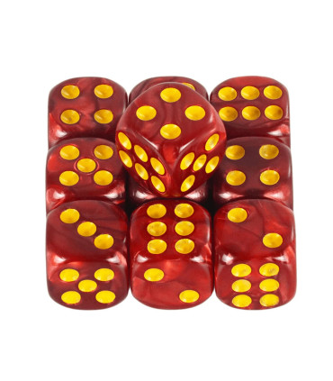 [Marble red] Mélanger l\'effet de couleur 12mm D6 Double Cube jouant pour le jeu de société, le 