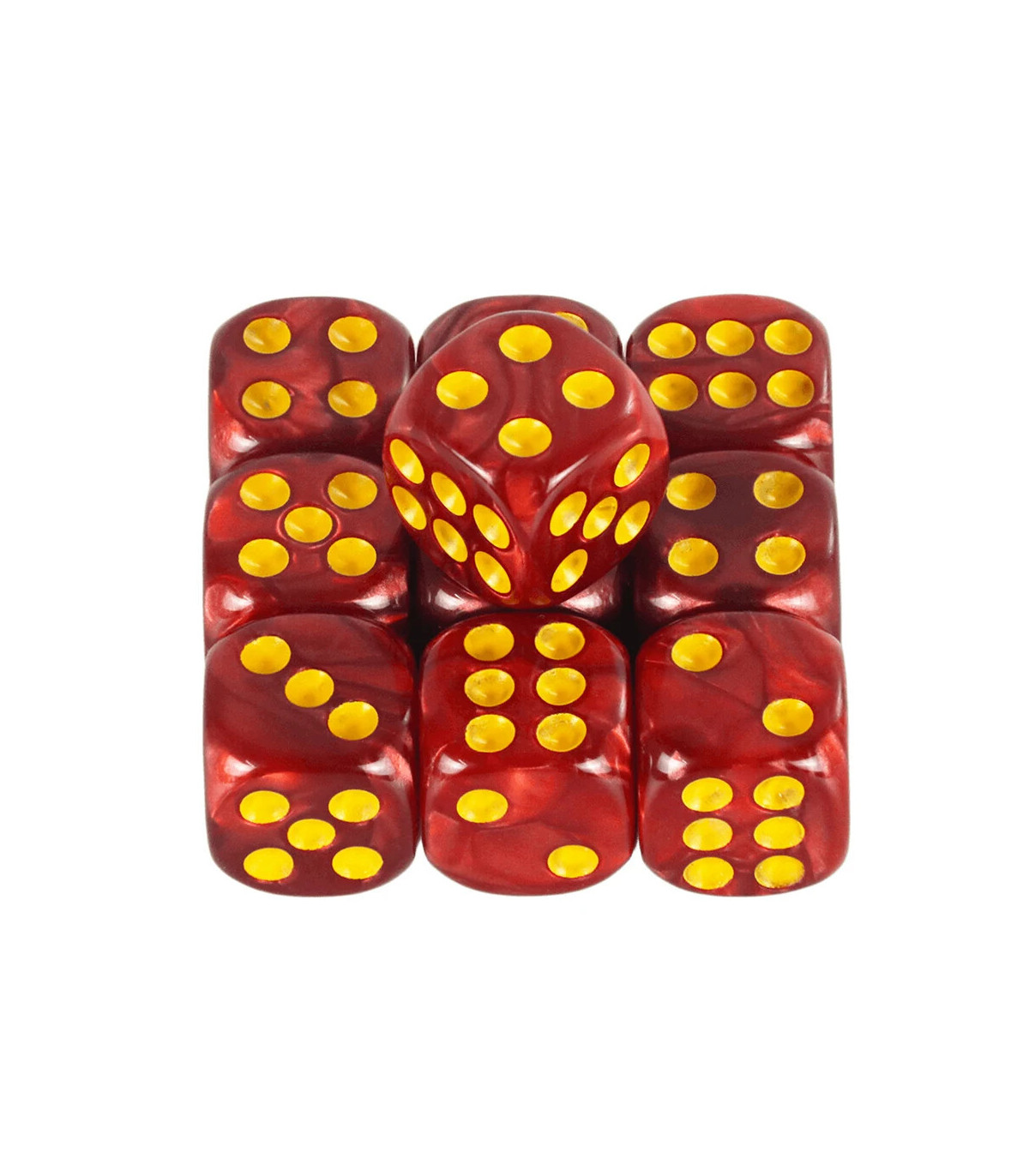 [Marble red] Mélanger l\'effet de couleur 12mm D6 Double Cube jouant pour le jeu de société, le 