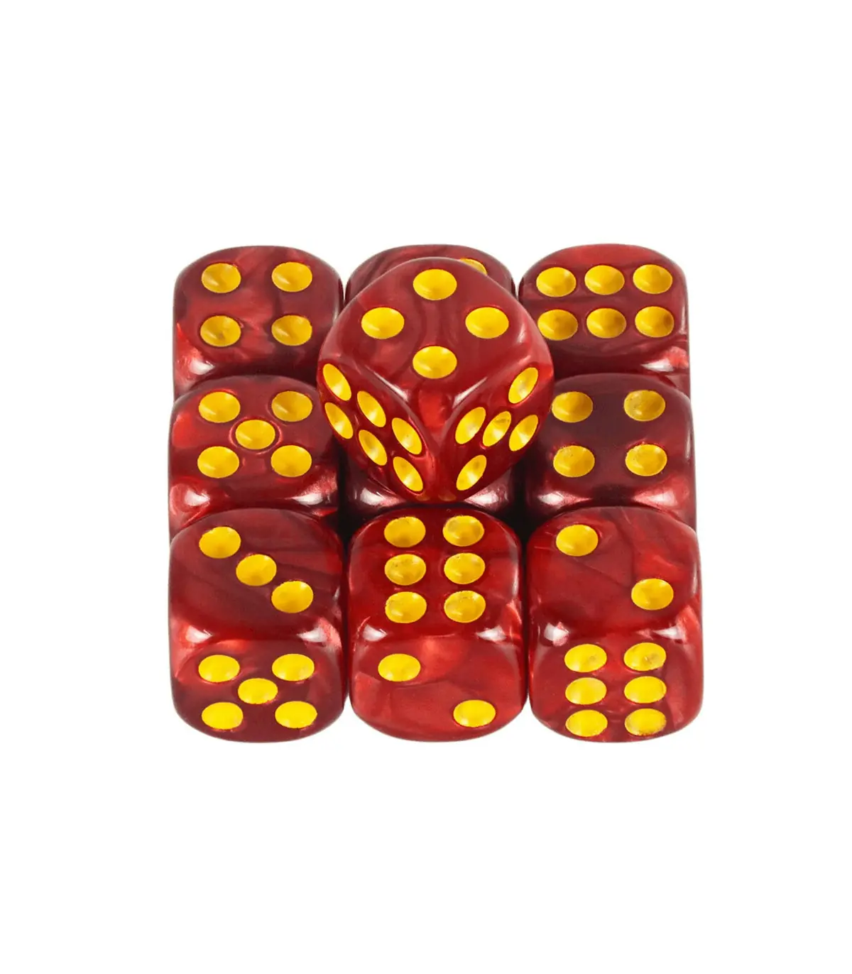 [Marble red] Mélanger l\'effet de couleur 12mm D6 Double Cube jouant pour le jeu de société, le 