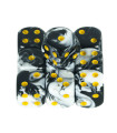 [White Black] Mixing color effect 12mm D6 Double Cube playing for board game, the