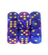[Purple Blue] Mélanger l\'effet de couleur 12mm D6 Double Cube jouant pour le jeu de société, le