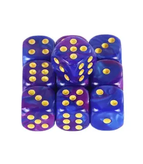 [Purple Blue] Mélanger l\'effet de couleur 12mm D6 Double Cube jouant pour le jeu de société, le