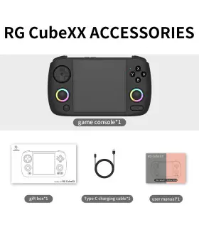 [Black 256G] ANBERAlfred-Console de jeu vidéo rétro RG CubeXX, console de jeu, déterminer, écra