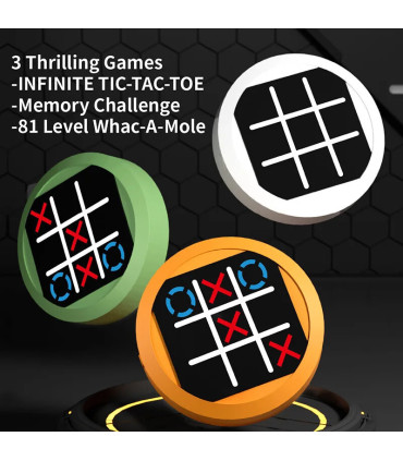 [BLANC] Mini jeu d\'échecs électronique amusant 4 en 1, entraînement à la mémoire, Puzzle, jouet