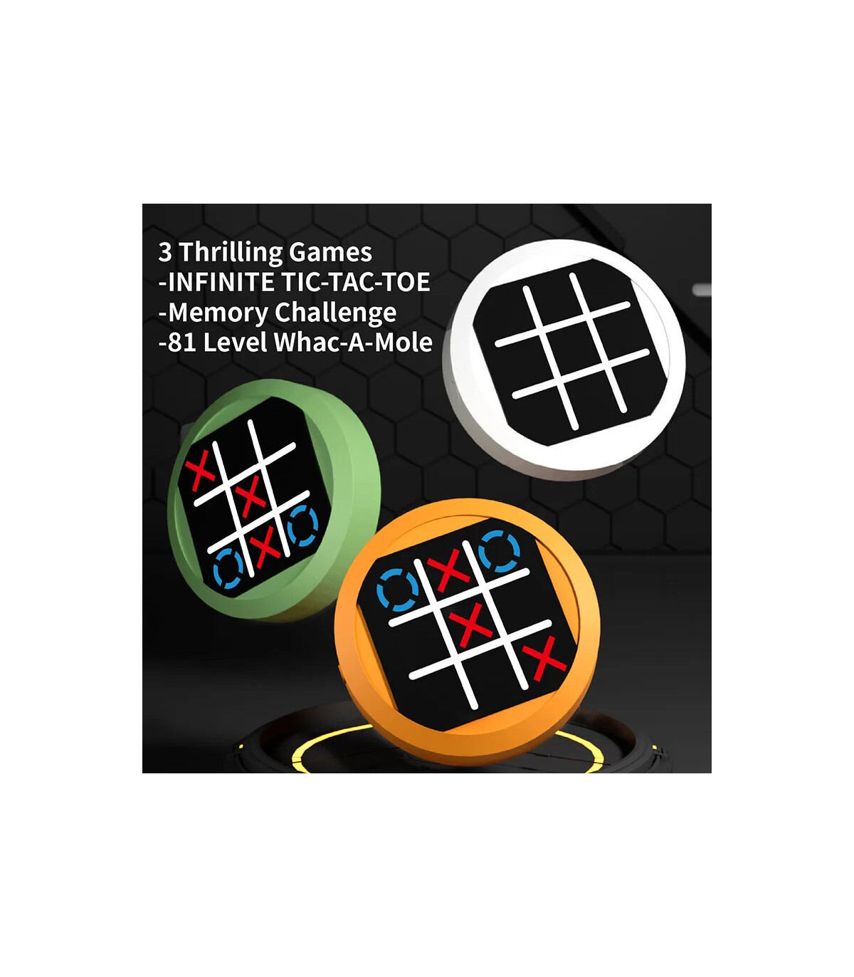 [BLANC] Mini jeu d\'échecs électronique amusant 4 en 1, entraînement à la mémoire, Puzzle, jouet