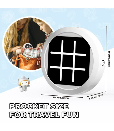 [BLANC] Mini jeu d\'échecs électronique amusant 4 en 1, entraînement à la mémoire, Puzzle, jouet