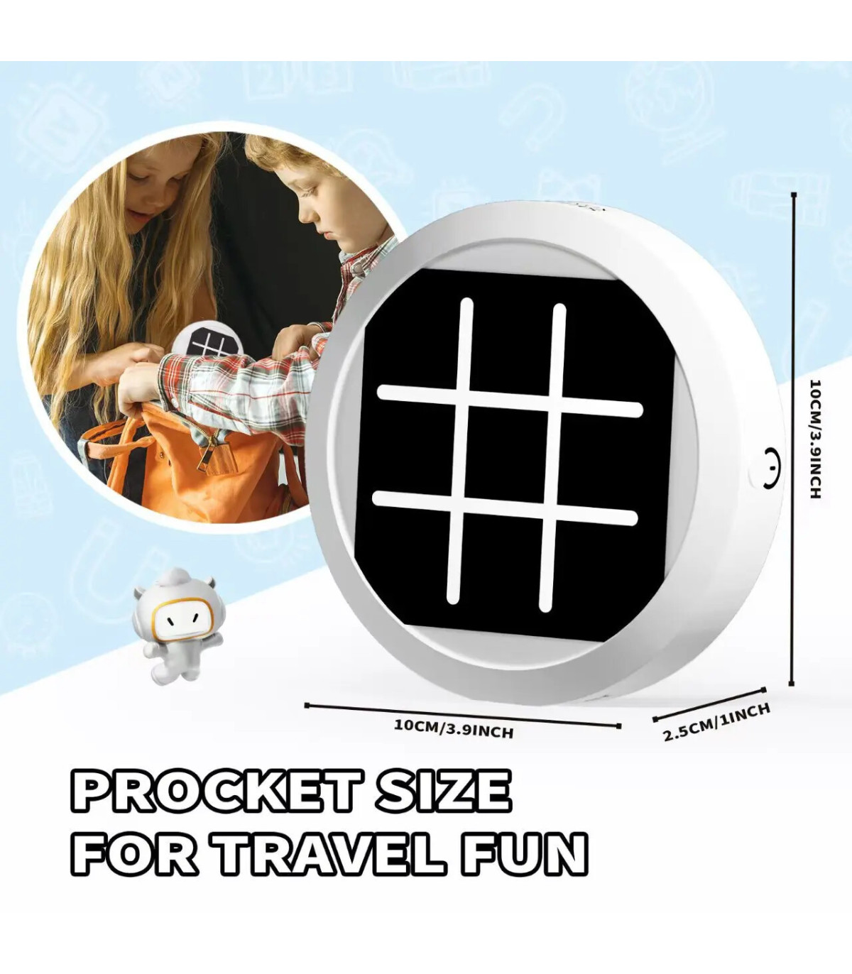 [BLANC] Mini jeu d\'échecs électronique amusant 4 en 1, entraînement à la mémoire, Puzzle, jouet