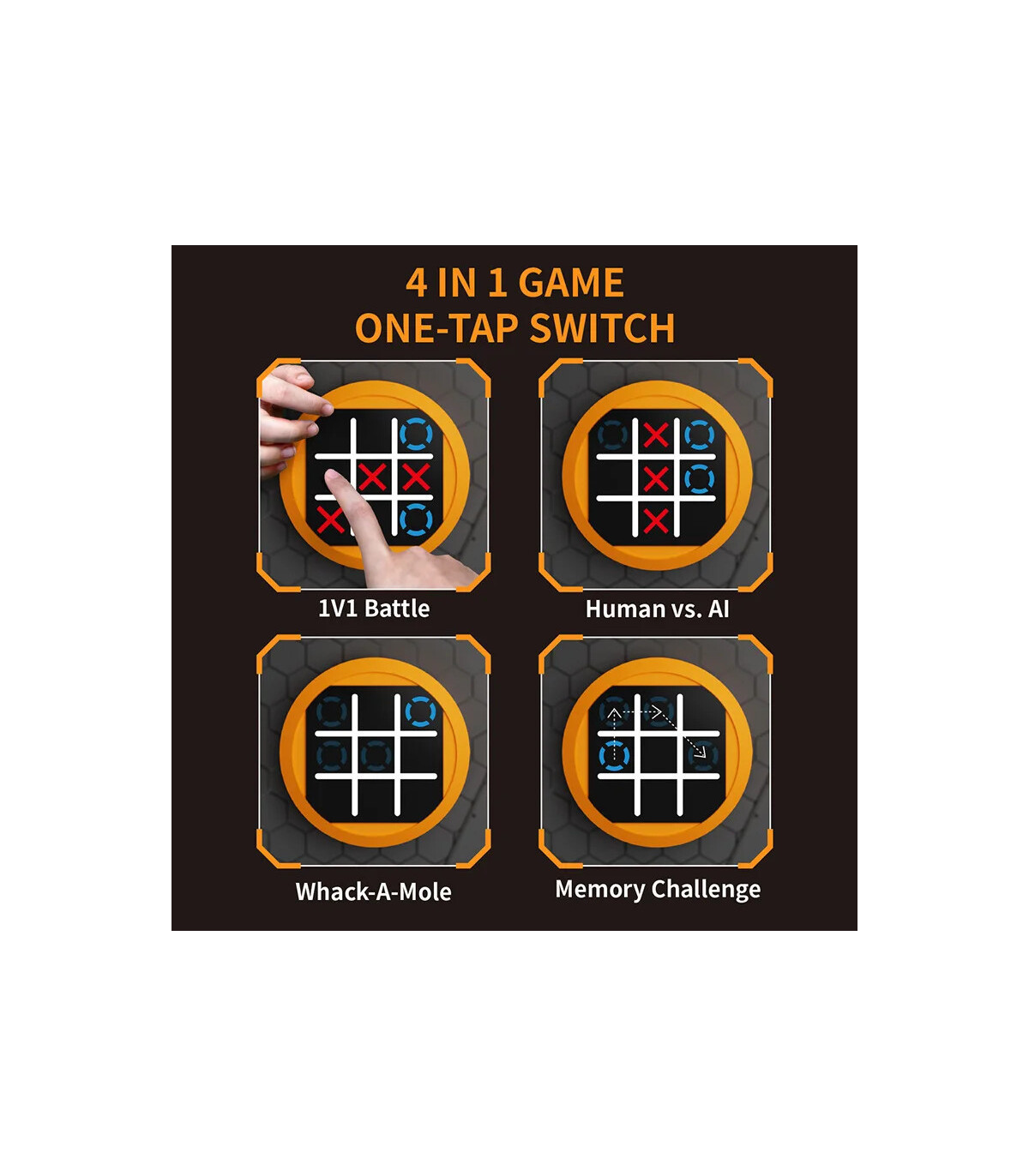 [Green] Mini jeu d\'échecs électronique amusant 4 en 1, entraînement à la mémoire, Puzzle, jouet