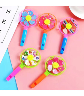 [12pcs] 12 pièces en plastique bonbons coloré moulin à vent jouet sifflet moulin à vent jeu fêt