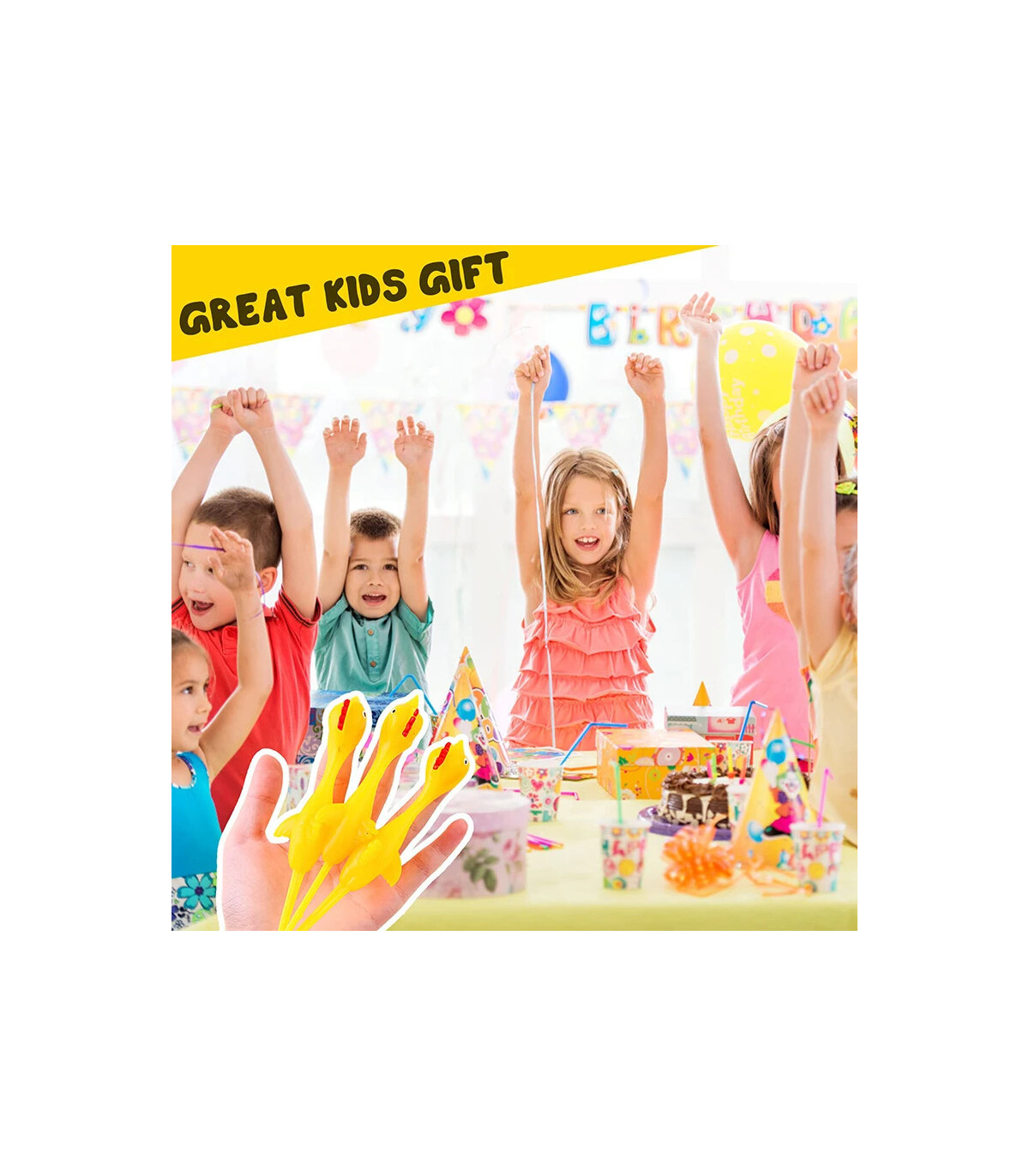 [10pcs A] Catapulte à doigt de poulet mignon, jouets pour enfants, cadeaux de fête d\'anniversai