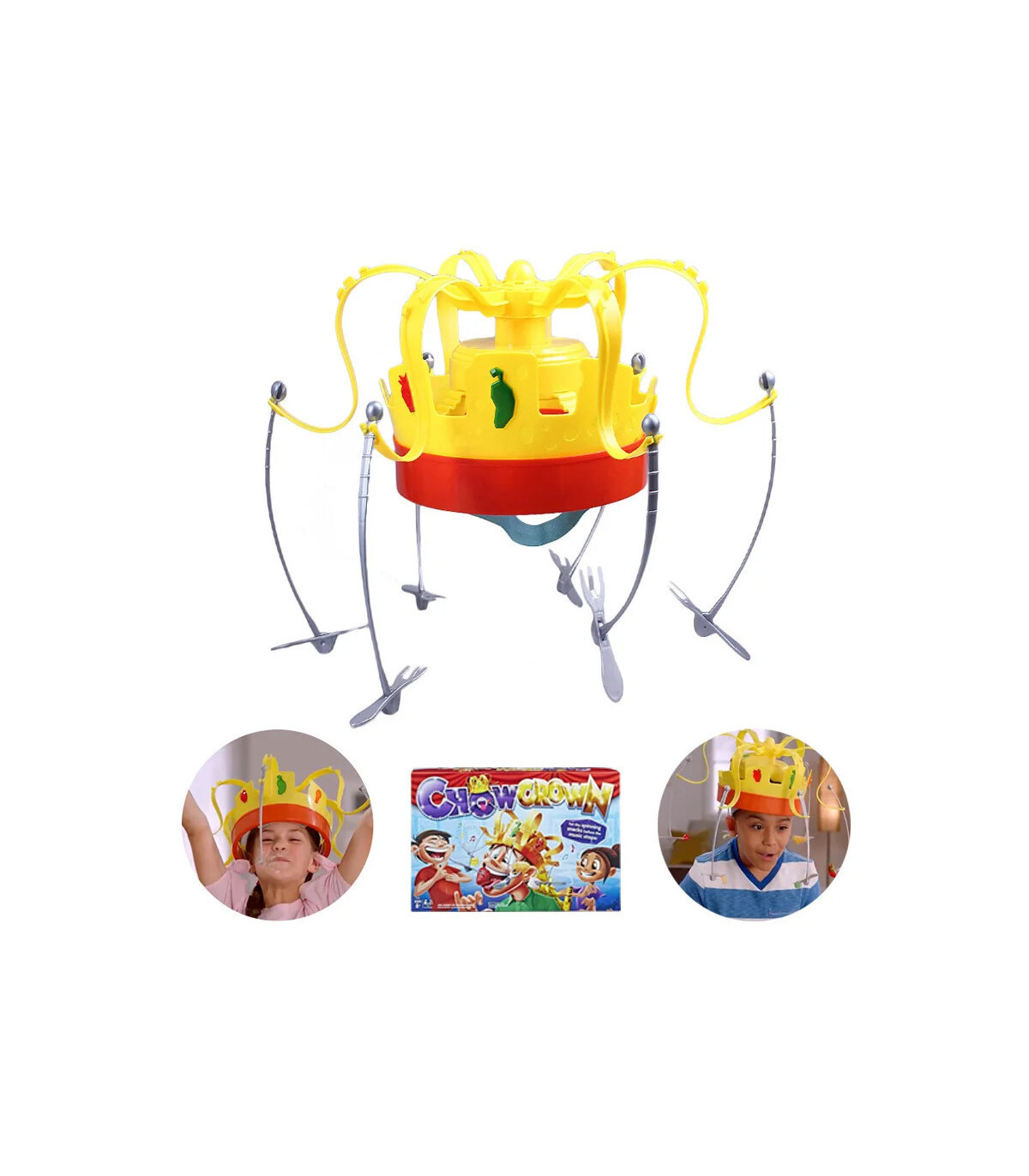 [1pc] Chow Crown Food Hat Funny Trick Party Bubble Crab party prop jeu jouet jeux d\'interaction
