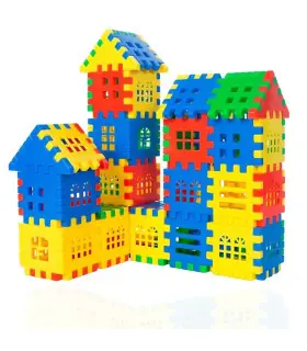 [140pcs] Jeux de Puzzle 3D, Cubes, jouets pour enfants, blocs de construction en bois, jouet éd