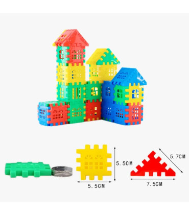 [140pcs] Jeux de Puzzle 3D, Cubes, jouets pour enfants, blocs de construction en bois, jouet éd