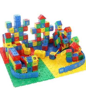 [100pcs] Jeux de Puzzle 3D, Cubes, jouets pour enfants, blocs de construction en bois, jouet éd