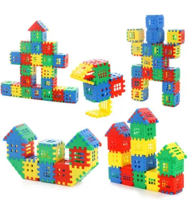 [100pcs] Jeux de Puzzle 3D, Cubes, jouets pour enfants, blocs de construction en bois, jouet éd