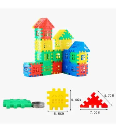 [100pcs] Jeux de Puzzle 3D, Cubes, jouets pour enfants, blocs de construction en bois, jouet éd