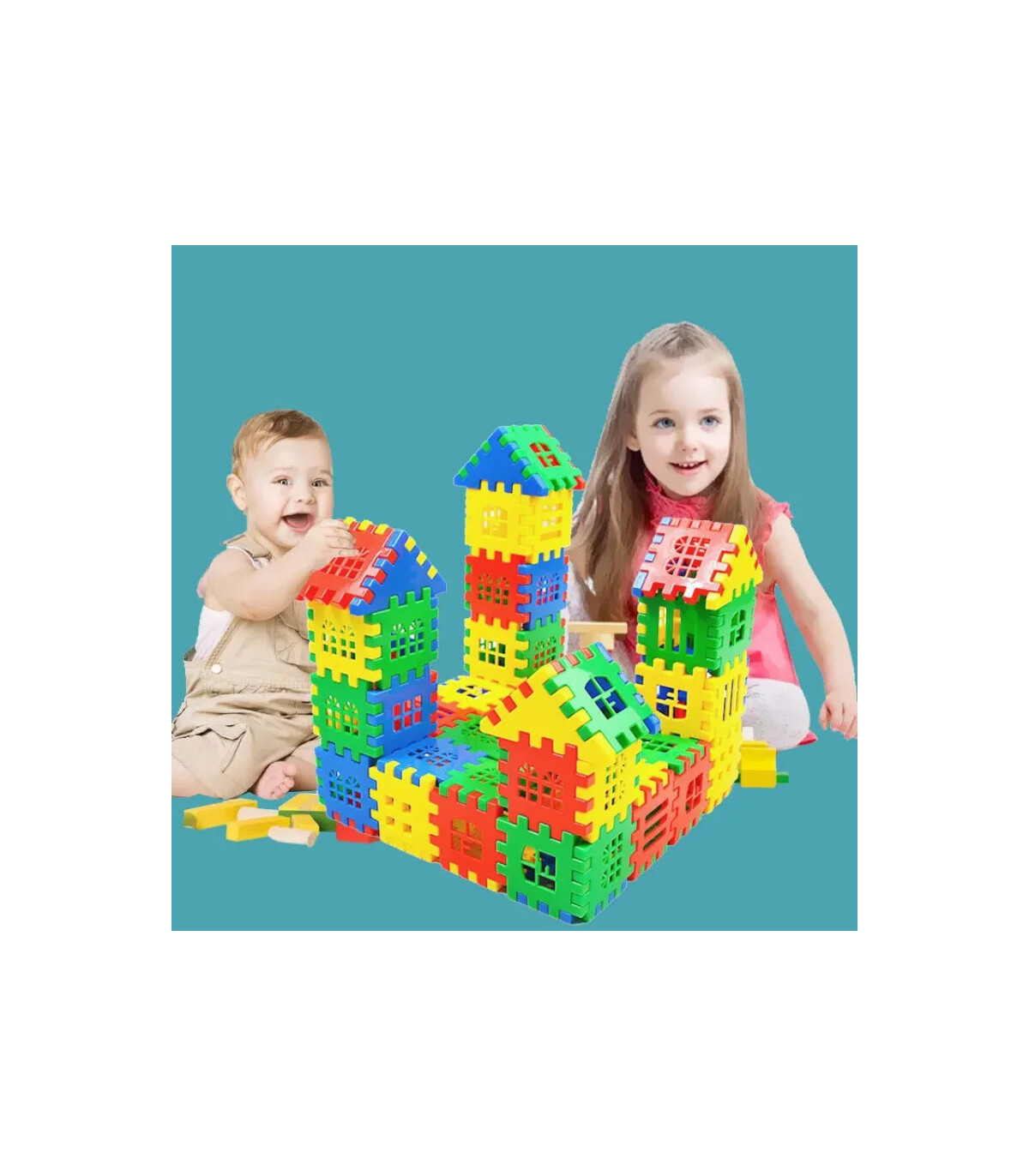 [260pcs] Jeux de Puzzle 3D, Cubes, jouets pour enfants, blocs de construction en bois, jouet éd