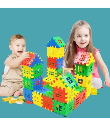 [155pcs] Jeux de Puzzle 3D, Cubes, jouets pour enfants, blocs de construction en bois, jouet éd