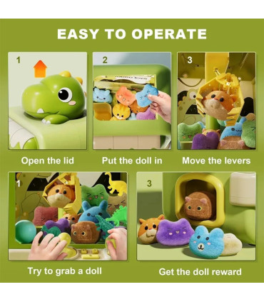 [33404-Rabbit] Jouet de machine à griffes de dinosaure pour enfants, mini jeu de receveur d\'arc