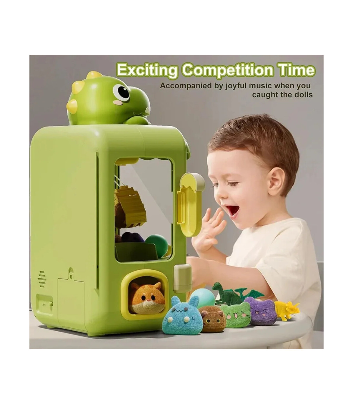 [33404-Dinosaur] Jouet de machine à griffes de dinosaure pour enfants, mini jeu de receveur d\'a