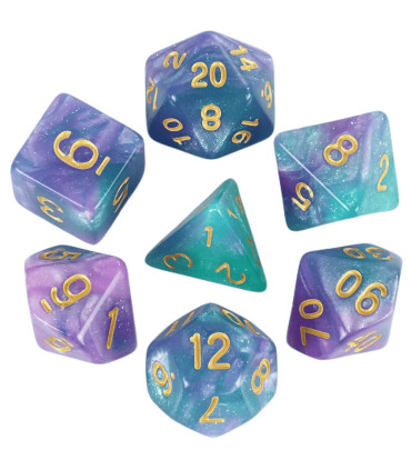 [Bourgogne] Jeu de dés polyédriques colorés sur le thème de la galAct, pour petits déjeuners du