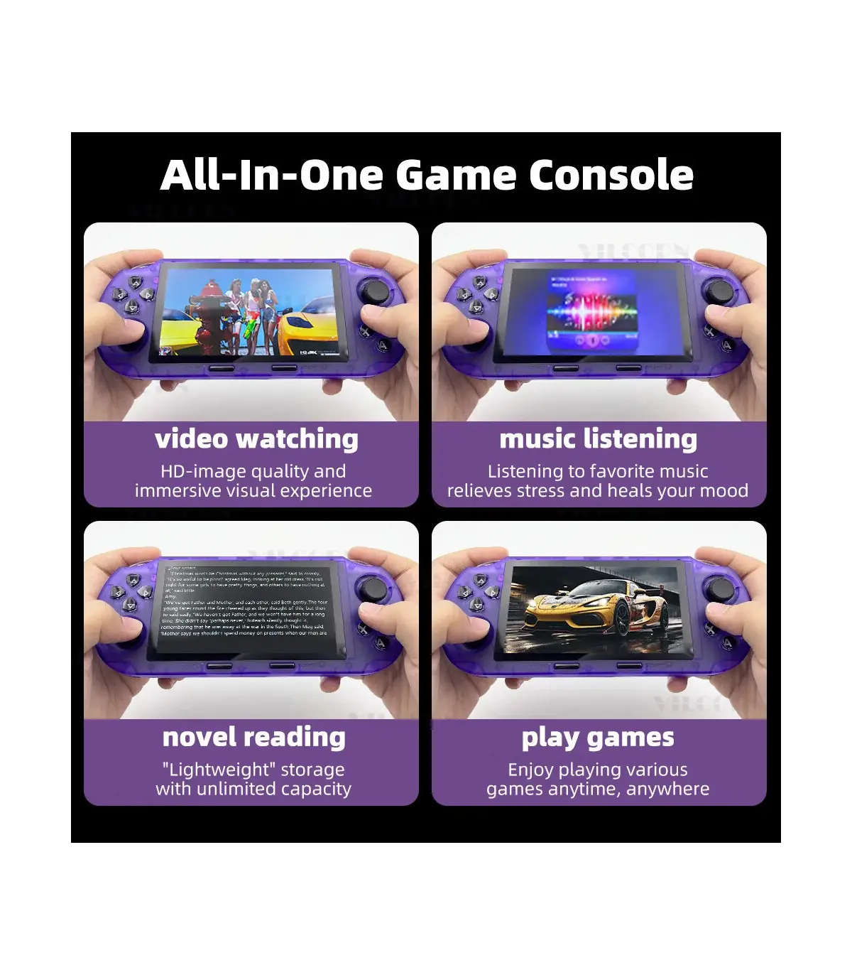 [Purple with 2p] Nouvelle Console de jeu portable SF3000HD pour Mame SFC GBA, lecteur de jeu ré