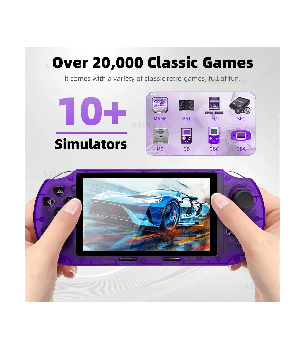 [Black with 2p] Nouvelle Console de jeu portable SF3000HD pour Mame SFC GBA, lecteur de jeu rét