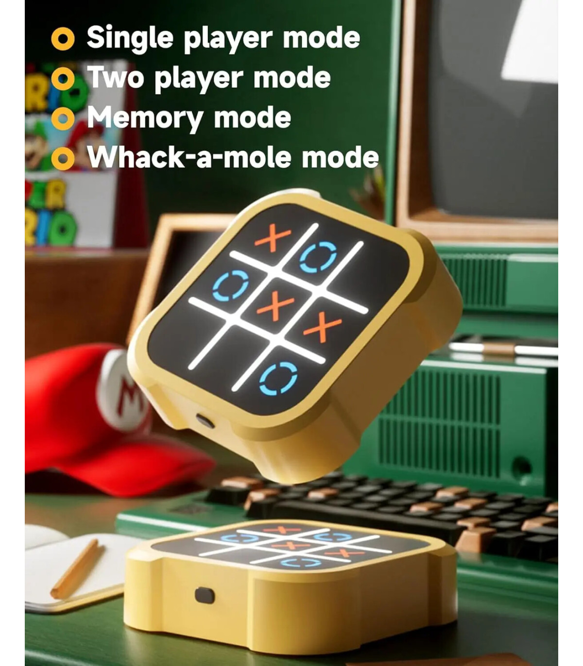 [Type2] Jeu d\'échecs Tic-Tac-Toe, jeux électroniques multifonctionnels, Puzzle Montessori, jeu 