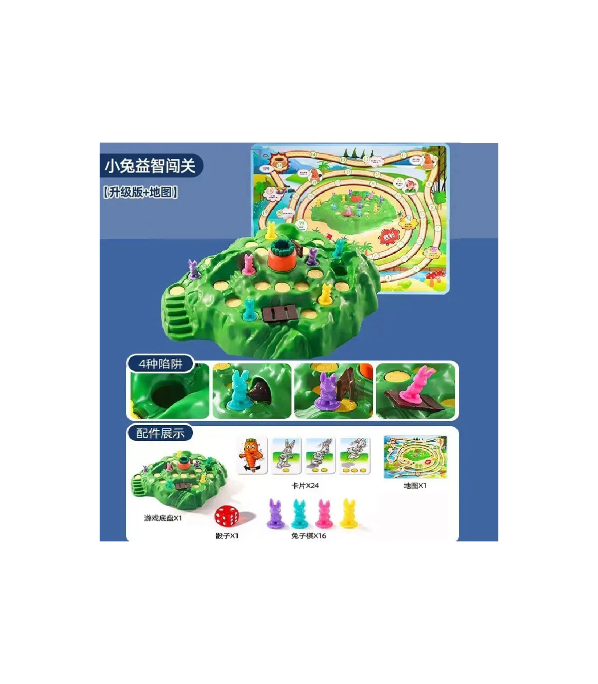 [Upgraded Version] Piège à carottes et lapin, plateau de Table, défi de jeu de défi, fête de fa