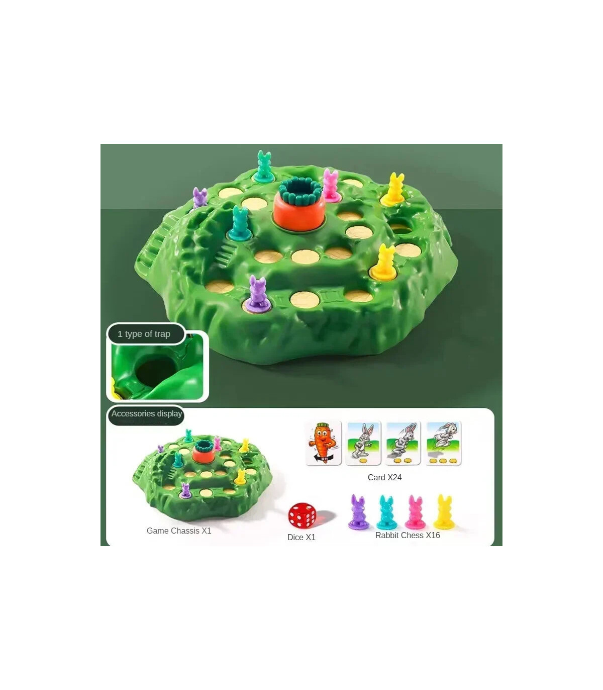 [Upgraded Version] Piège à carottes et lapin, plateau de Table, défi de jeu de défi, fête de fa