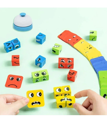 Puzzle expression faciale avec changement de visage