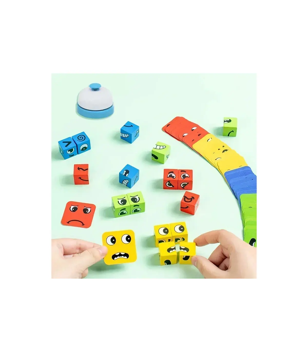 [No Bell] Puzzle d\'expression de changement de visage pour enfants, blocs de construction, Cube