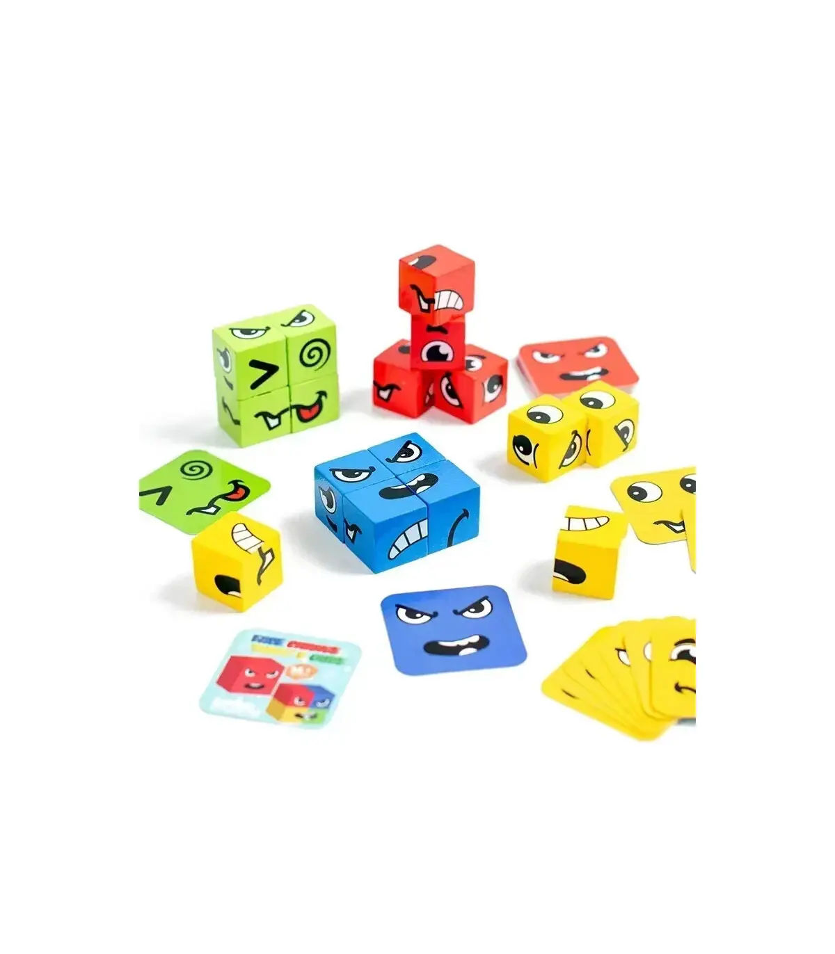 [No Bell] Puzzle d\'expression de changement de visage pour enfants, blocs de construction, Cube