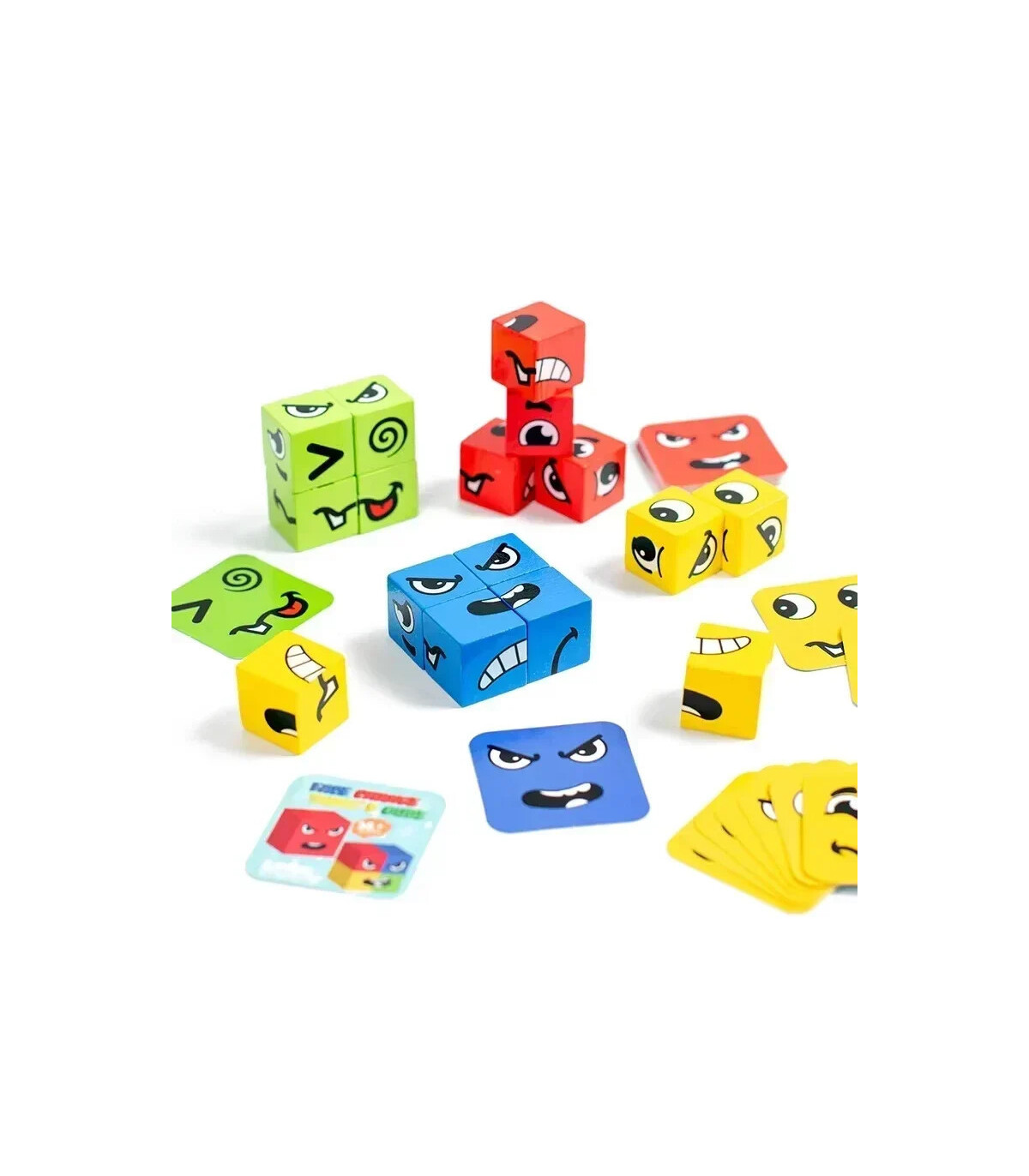 [With Bell] Puzzle d\'expression de changement de visage pour enfants, blocs de construction, Cu