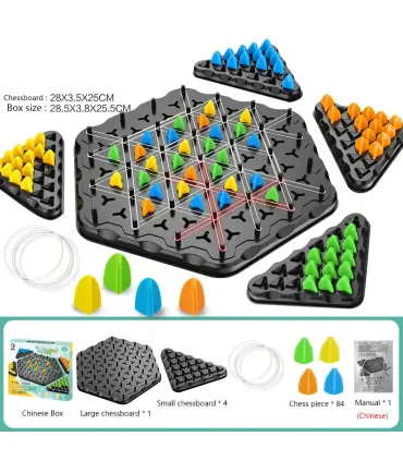 [Triangle Chess A] JOTriangle-Jeu explorez ecs pour enfants, bande élastique, puzzle de géométr