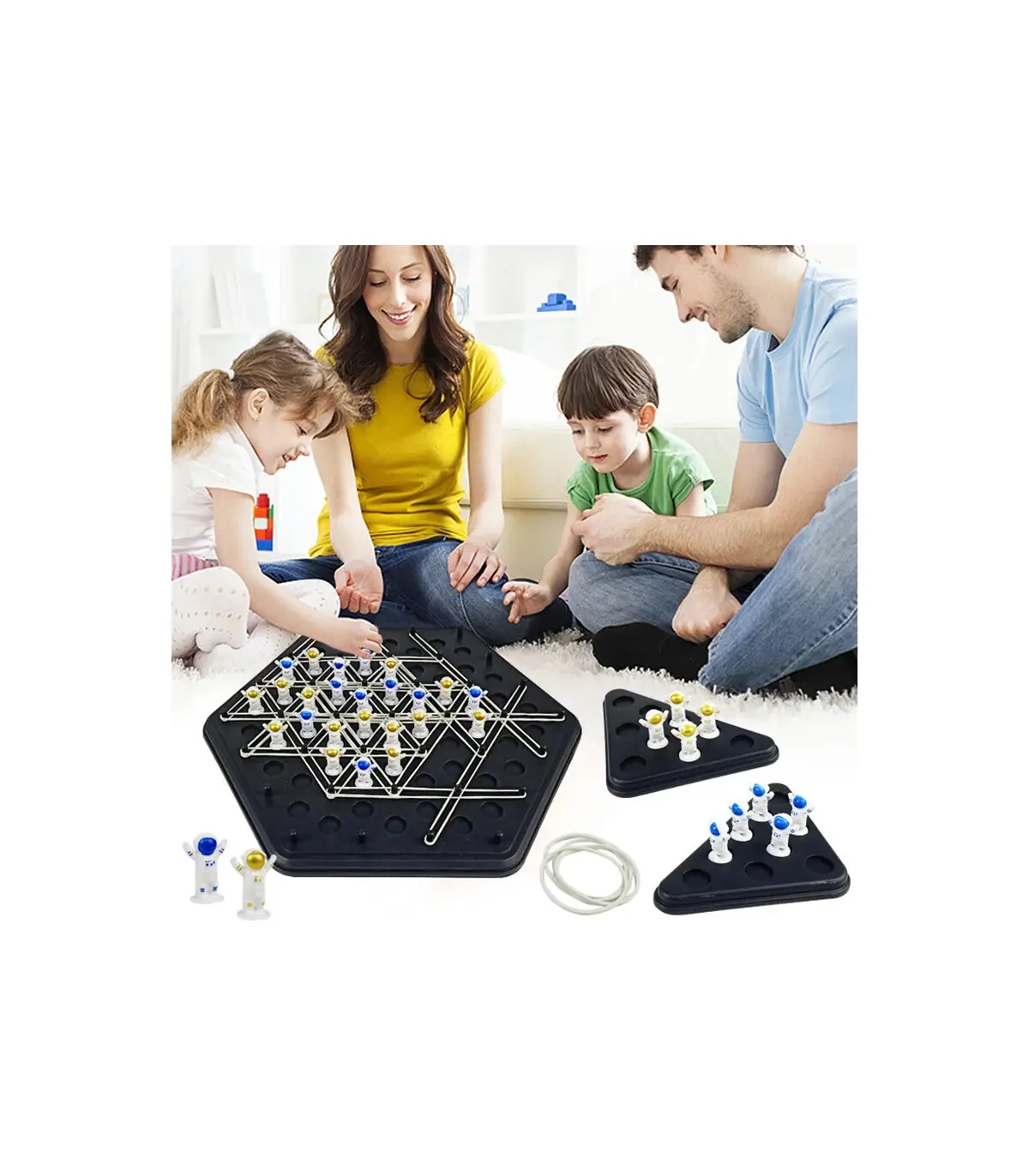 [Triangle Chess A] JOTriangle-Jeu explorez ecs pour enfants, bande élastique, puzzle de géométr