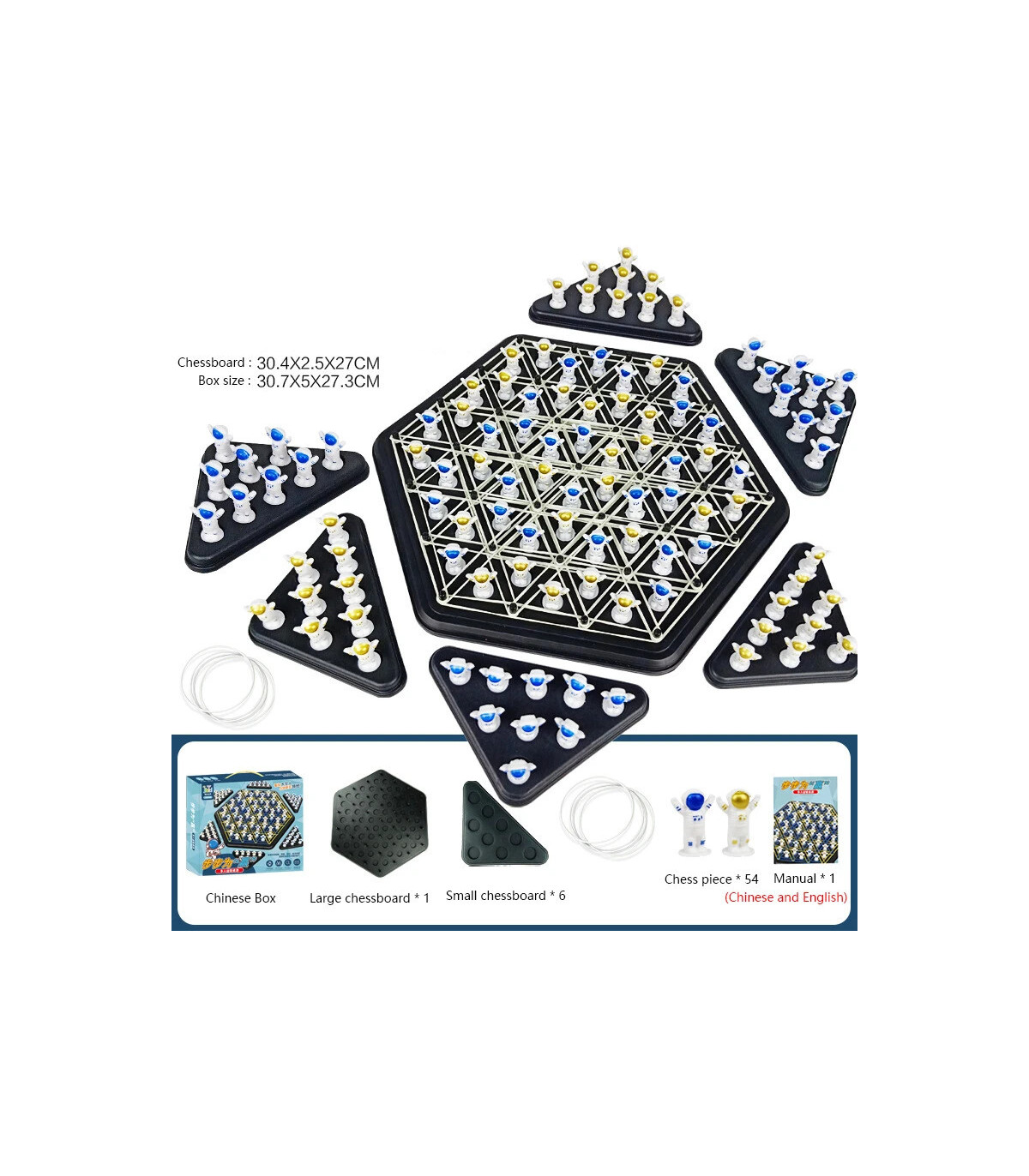 [Astronaut Chess] JOTriangle-Jeu explorez ecs pour enfants, bande élastique, puzzle de géométri