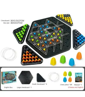 [Triangle Chess B] JOTriangle-Jeu explorez ecs pour enfants, bande élastique, puzzle de géométr