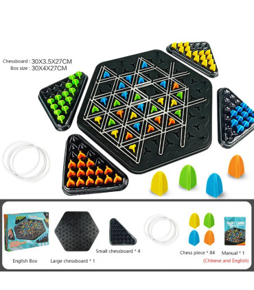 [Triangle Chess B] JOTriangle-Jeu explorez ecs pour enfants, bande élastique, puzzle de géométr